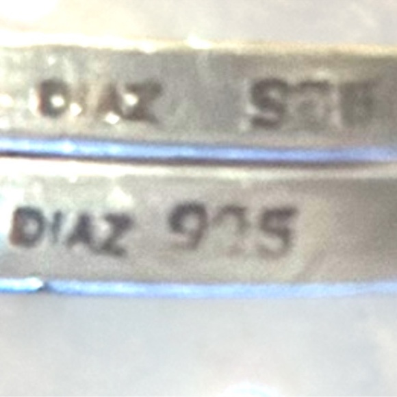 Set 2 authentic Jane Diaz 925 silver grooved designer bohemian bangles bracelets - Picture 6 of 9